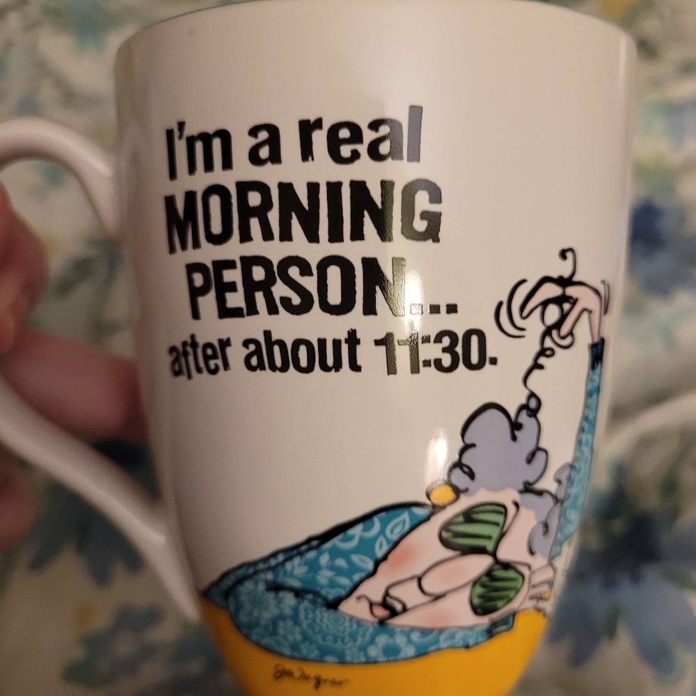 Hallmark Vintage Maxine 'Morning Person" Crabby Old Lady Coffee Cup Mug App. 4x3